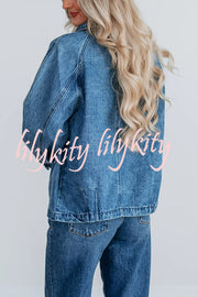 Stylish Single-breasted Casual Pocket Denim Jacket