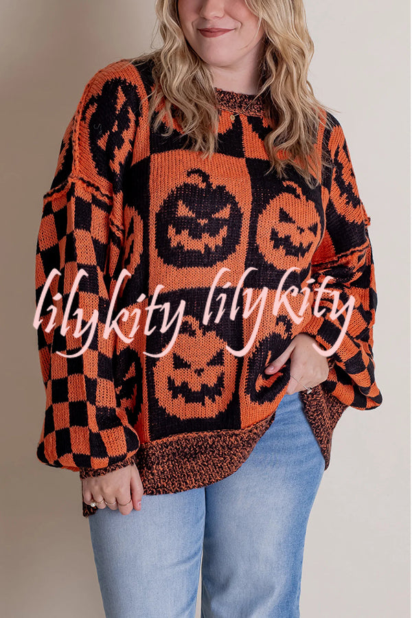 Halloween Casual Loose Crew Neck Sweater