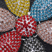 New Rhinestone Colorful Flower Earrings