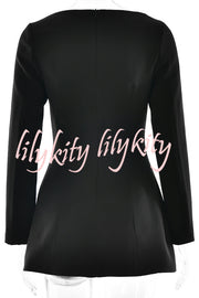 Budding Elegance Bow Detail Boat Neck Long Sleeve Mini Dress