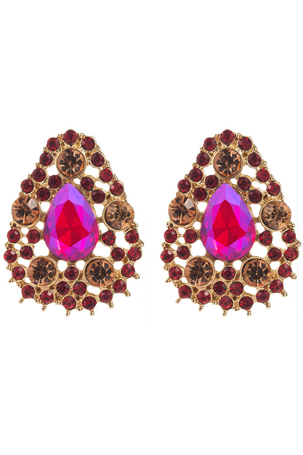 Vintage Alloy Drop-shaped Diamond Earrings