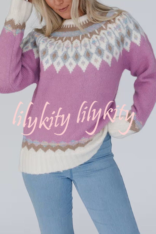 Christmas Thickened Round Neck Long Sleeve Knitted Sweater