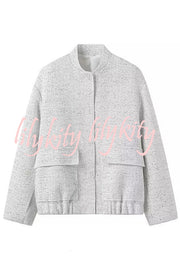 Fashion Sequin Long Sleeve Casual Pocket Loose Jacket