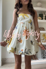 Amayah Unique Print Cloud-shaped Hem Babydoll Slip Mini Dress