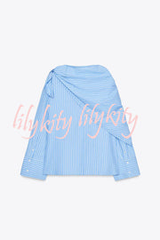Meliora Striped Multi Position Scarf Long Sleeve H-line Shirt