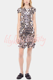 Sexy Sparkly Sequined Cutout Mini Dress