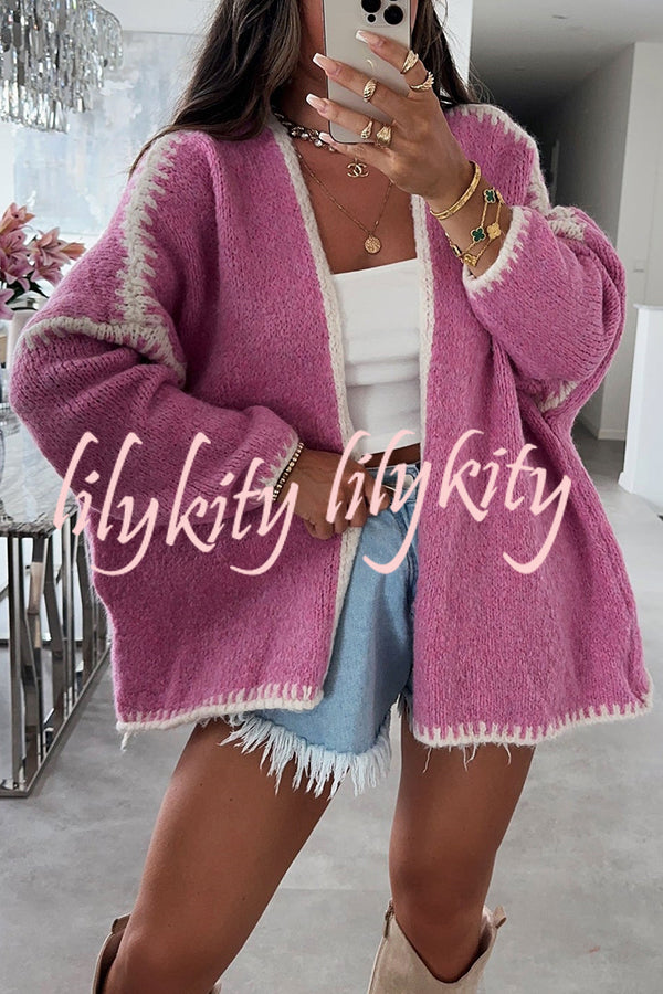 Fashionable Casual Long-sleeved Loose Knitted Cardigan