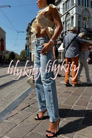 Versatile and Comfortable Denim High Rise Pocketed Straight Jeans