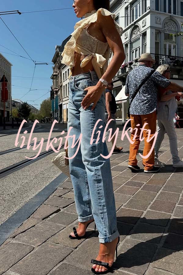 Versatile and Comfortable Denim High Rise Pocketed Straight Jeans