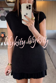 Solid Color Loose Sleeveless Casual Knitted Vest