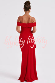 Sexy Lady Off Shoulder High Slit Maxi Dress