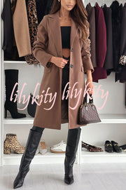 Fashionable Casual Lapel Long Sleeve Single Breasted Loose Coat