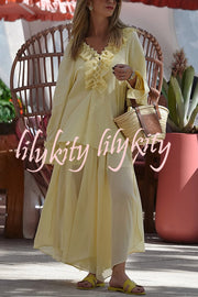Solid Elastic Waist Drawstring Maxi Skirt