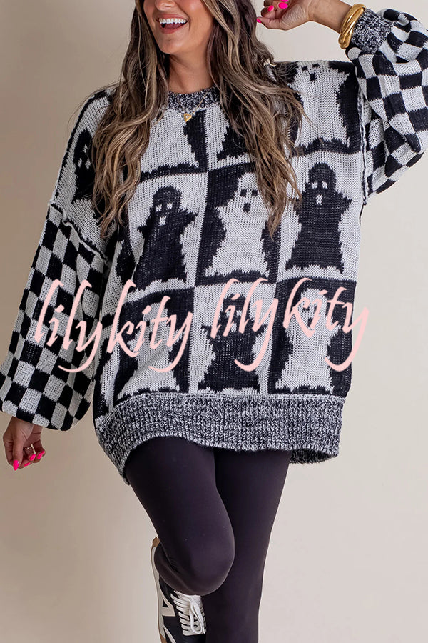 Halloween Casual Loose Crew Neck Sweater