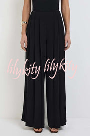 Show Exquisiteness High Rise Pleated Wide Leg Pants
