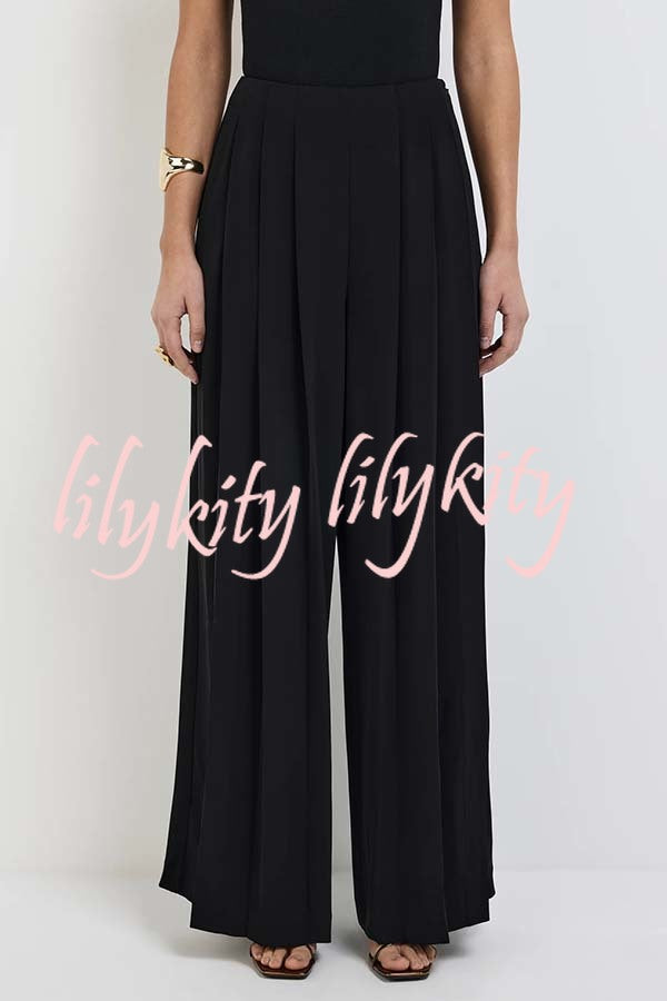 Show Exquisiteness High Rise Pleated Wide Leg Pants