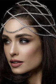Rhinestone Tassel Mesh Headband