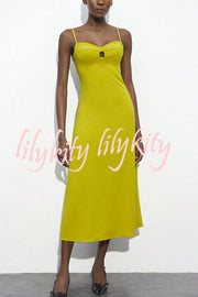 Sexy Hollow Strap Backless Slim Midi Dress