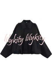 Fashion Lapel Long-sleeved Casual Bomber Jacket