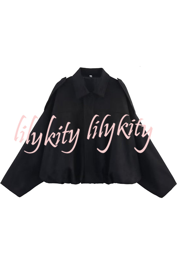 Fashion Lapel Long-sleeved Casual Bomber Jacket