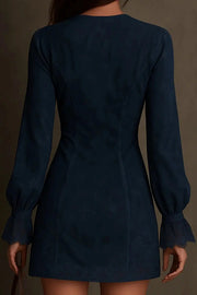 Elegant Embroidered Lace Patchwork Slim-fit Mini Dress