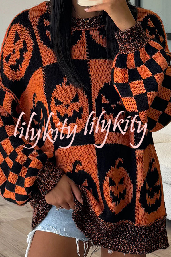 Halloween Casual Loose Crew Neck Sweater