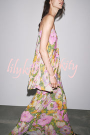 Floral Print Off-the-shoulder Irregular Loose Maxi Dress