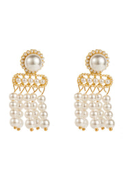 Stylish Pearl Tassel Elegant Earrings