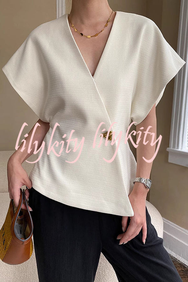 Fashion Button V-neck Asymmetrical Suit Vest