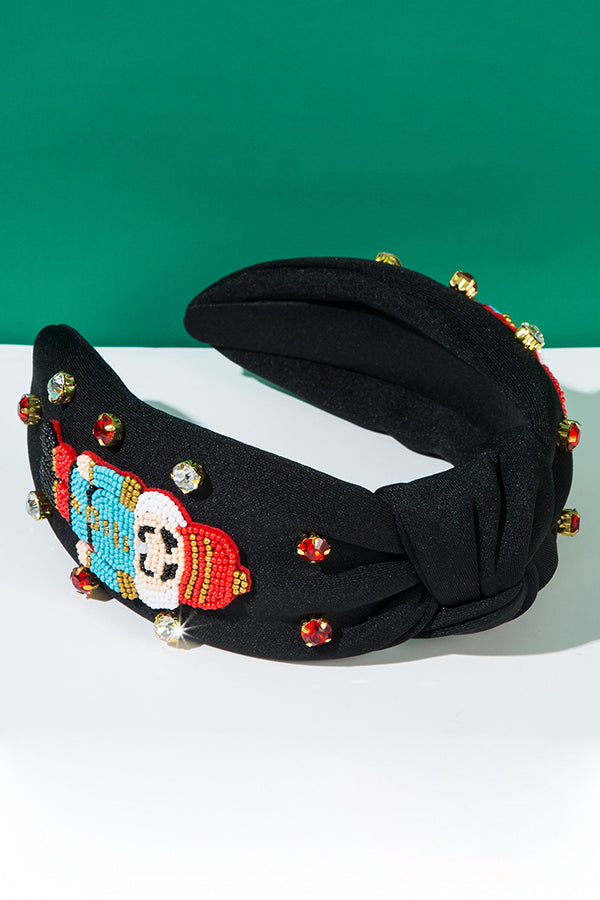 Christmas Hand-sewn Rice Bead Soldier Headband