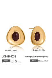 Stylish and Luxurious Titanium Steel Resin Earrings