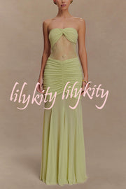 Fashion Lace Splicing Sexy Sleeveless Off-shoulder Slim Maxi Dress