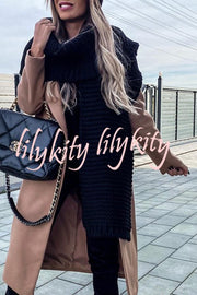 Winter handmade thick wool knitted scarf