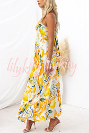 Summer Crush Abstract Print Back Tie-up Maxi Dress