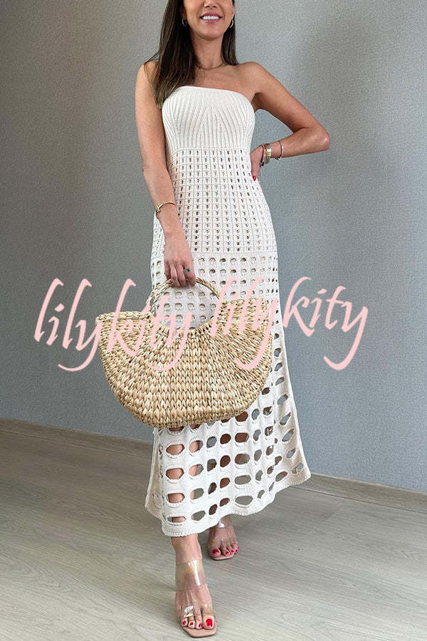 Rustic Patchwork Cutout Off Shoulder Maxi Dress