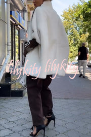 Fashion Sports Stripe Print and Ribbed Embroidered Long Sleeve Zipper Stand Nack Pocket Plush Coat