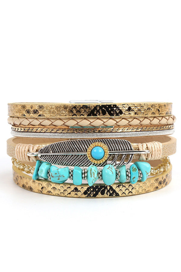 Bohemian Vintage Gravel Braided Bracelet