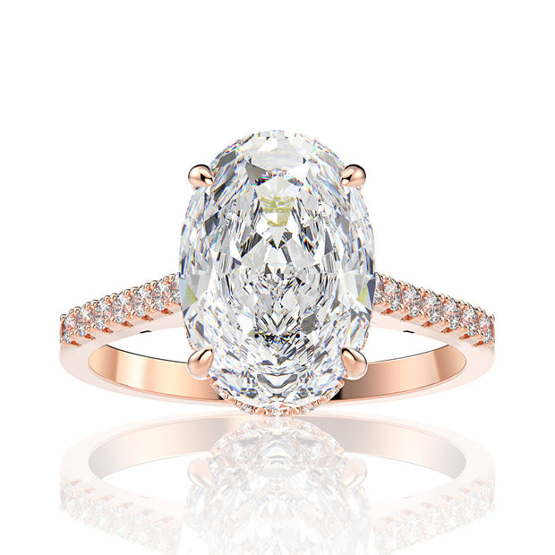 Yellow Stone Radiant Cut Engagement Ring in Sterling Silver