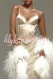 The Great Gatsby Satin Sweetheart Neck Corset Back Lace-up Tank