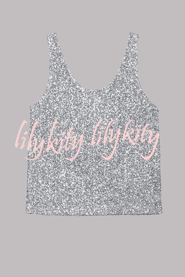 Vacation Luxe Sequin Relaxed Tank Top