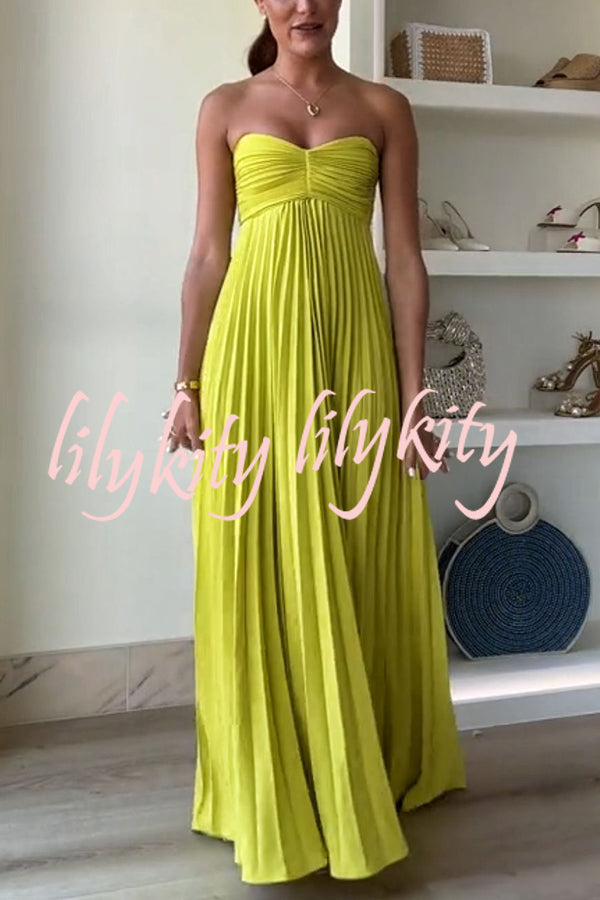 Exquisite Princess Pleated Off Shoulder with Scarf Party Maxi Dress