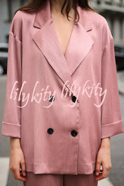 Fashionable Wrinkled Lapel Long-sleeved Loose Blazer