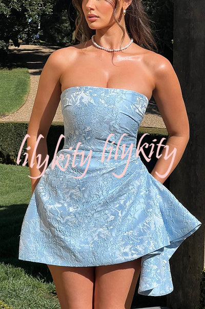 Jacquard Elegant Off-shoulder Backless Fitted Mini Dress