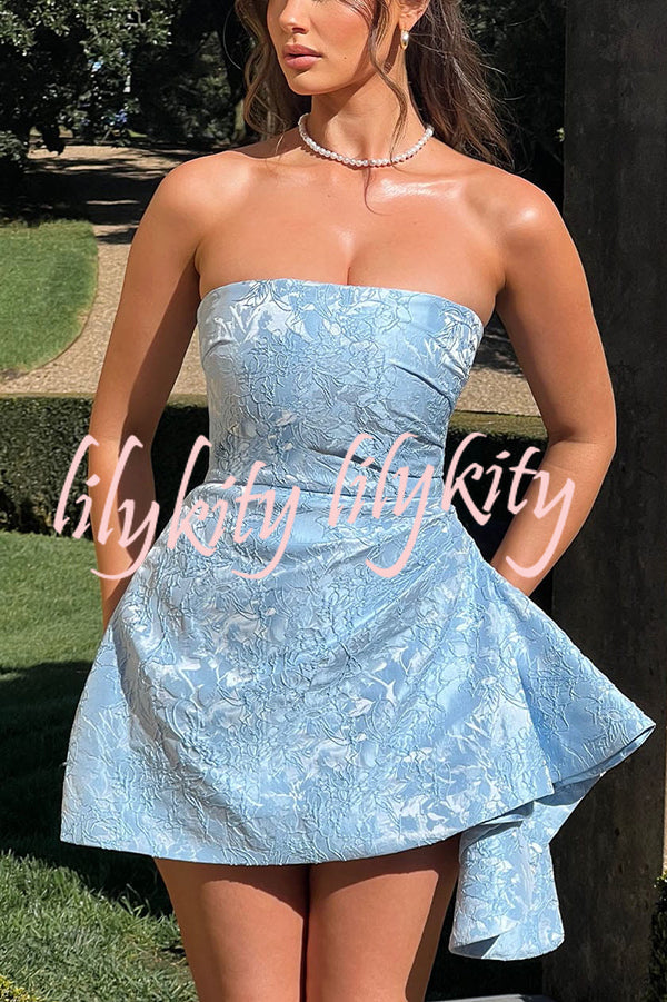 Jacquard Elegant Off-shoulder Backless Fitted Mini Dress