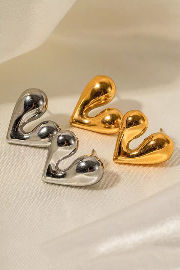 Fashionable Metal Style Love Heart Earrings