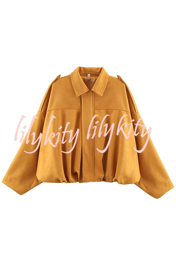 Fashion Lapel Long-sleeved Casual Bomber Jacket