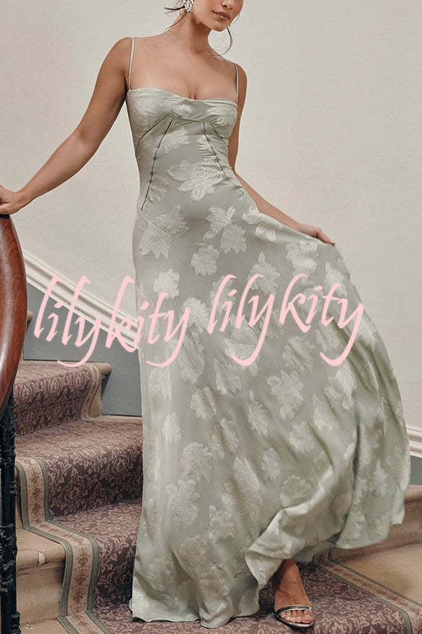 Fashion Sexy Suspenders See-through Holiday Slim Maxi Dress
