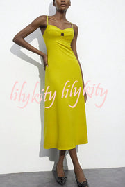 Sexy Hollow Strap Backless Slim Midi Dress