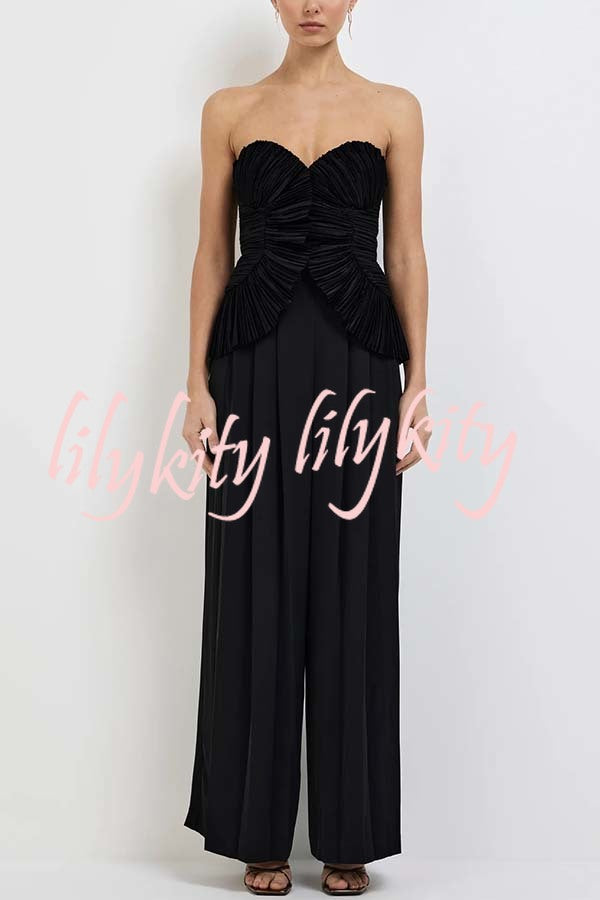 Show Exquisiteness High Rise Pleated Wide Leg Pants