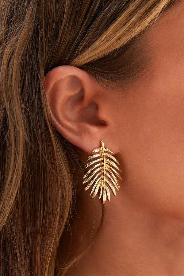 Bosco Palm Leaf Drop Earrings